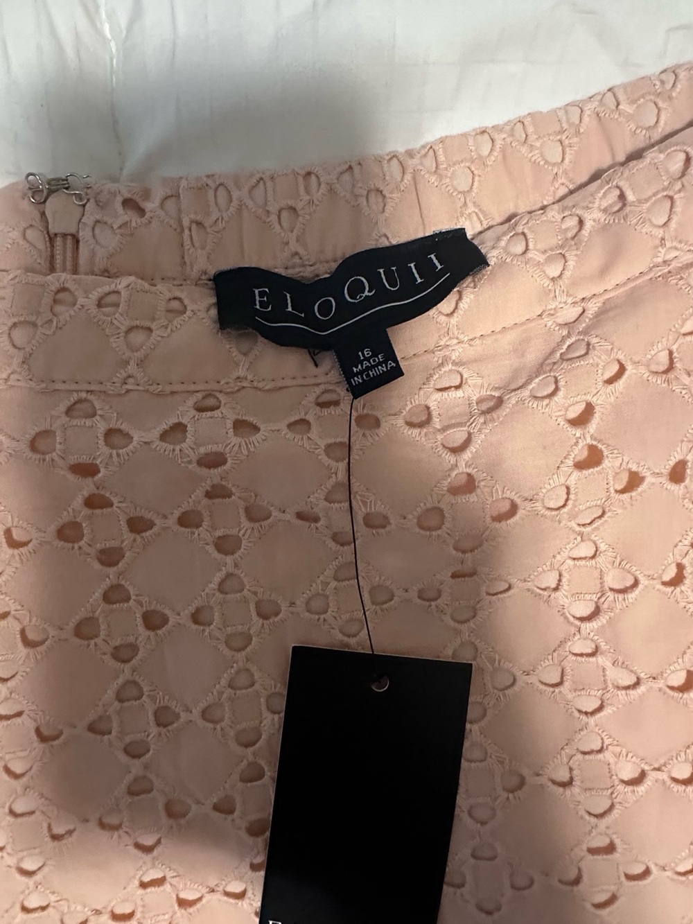 Eloquii Dusty Rose Eyelet A-Line Skirt - Picture 2 of 2